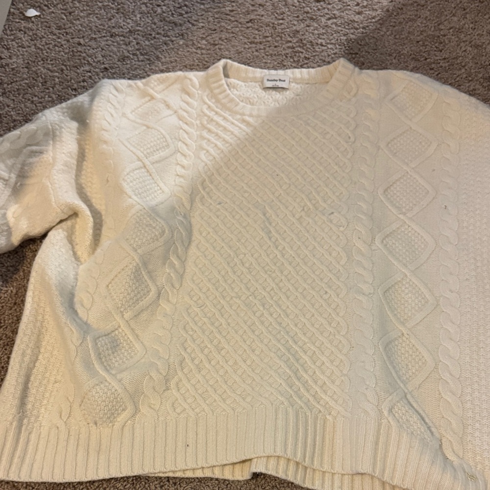 Aritzia Cream Cable Knit Sweater